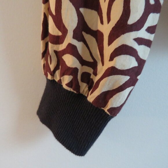 SOEUR Leaf Printed Cotton Bomber Chore Jacket Abstract Minimalist Sz 36 / US S - Picture 3 of 16